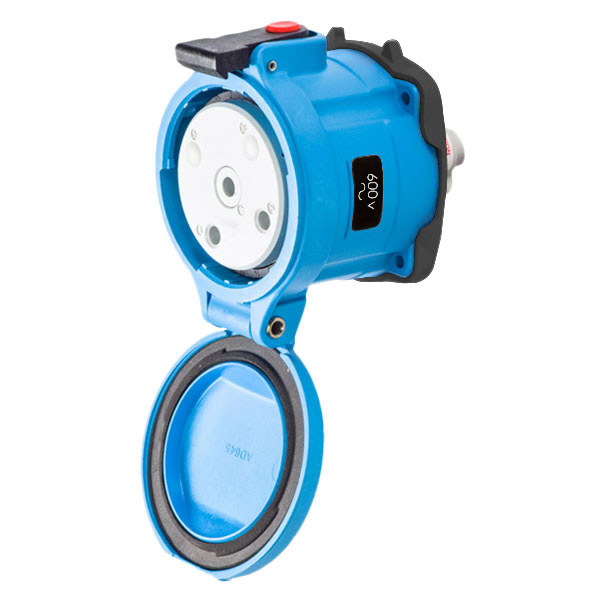 33-64142 - DS60 RECEPTACLE POLY BLUE SIZE 4 TYPE 3R 2P+G 60A 600 VAC 60 Hz NO AUX